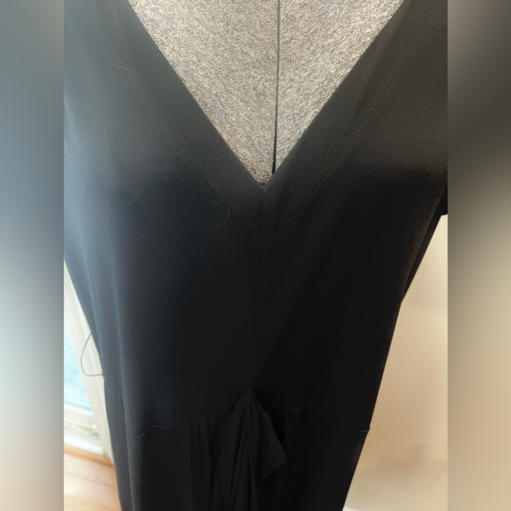 Attention XL ladies black v neck‎ dress-tie-NWOT-summer-Midi-wrap tie-cocktail - Picture 5 of 9